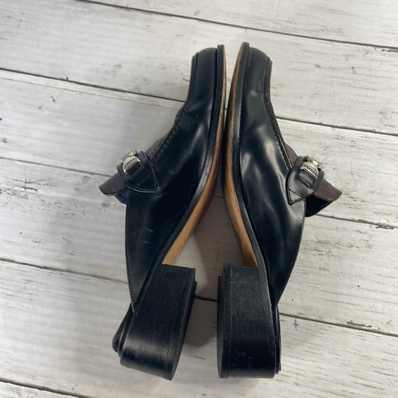 Brighton Classic Brown and Black Metal Embellished Leather Mules - Picture 5 of 11